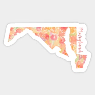 Maryland Watercolor Flowers Sticker